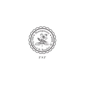 Fleur de cornouiller Fleur Adresse de retour personnalisée ou Enregistrer la date Timbre de mariage AD340