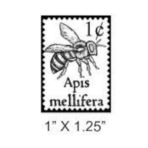 Bee Faux Francobollo Postale Mail Art Rubber Stamp 170