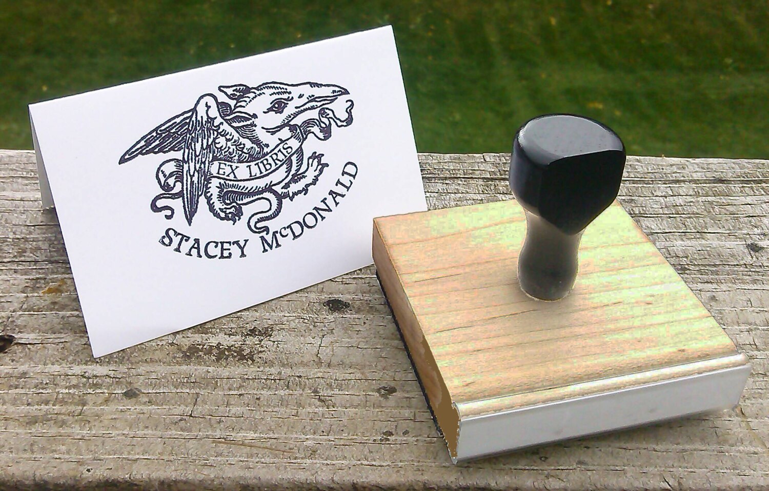 Teacher Book Stamp, Personalized Custom Bookplate Rubber Stamp