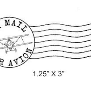 Airplane Post Mark Mail Art Custom Return Address Rubber Stamp