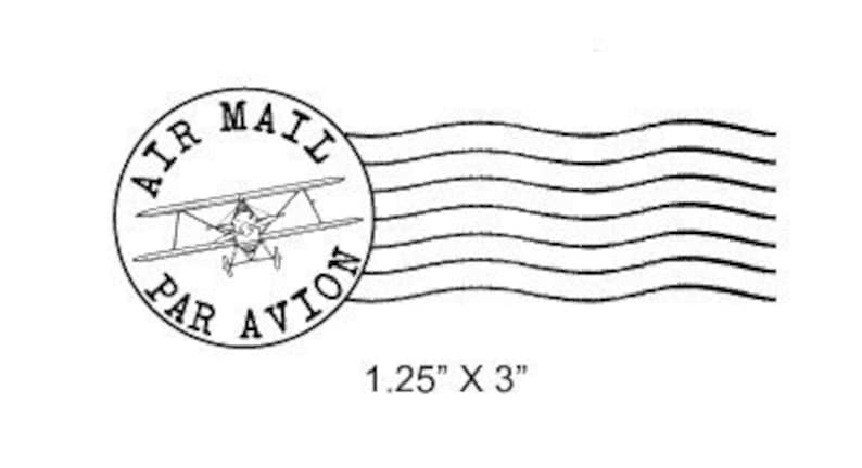 Airplane Post Mark Air Mail Par Avion Mail Art Rubber Stamp 295 image 1