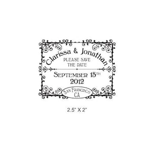 Soda Pop Vintage Personalized Wedding Save the Date Rubber Stamp AD166
