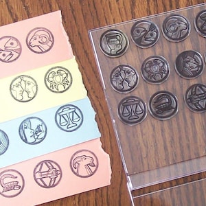 Sign of the Zodiac Inchie Clear Cling Rubber Stamps all 12 signs 224