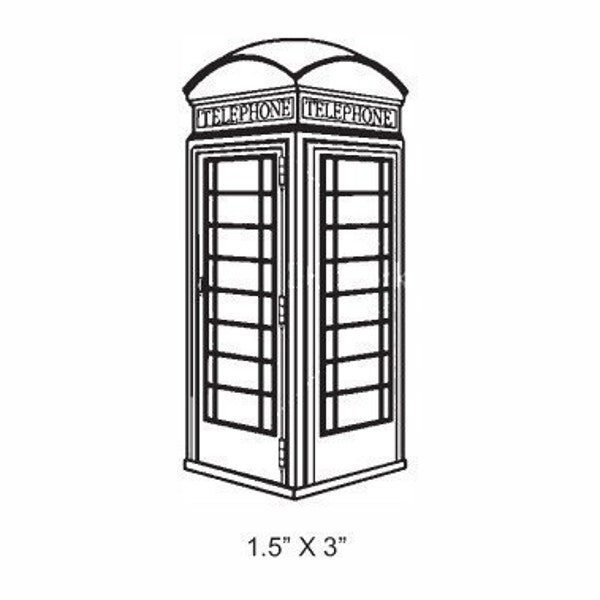 British Phone Booth Rubber Stamp 186