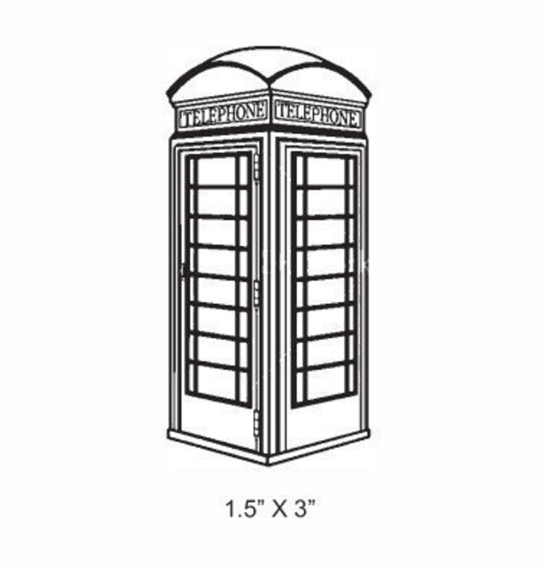 British Phone Booth Rubber Stamp 186