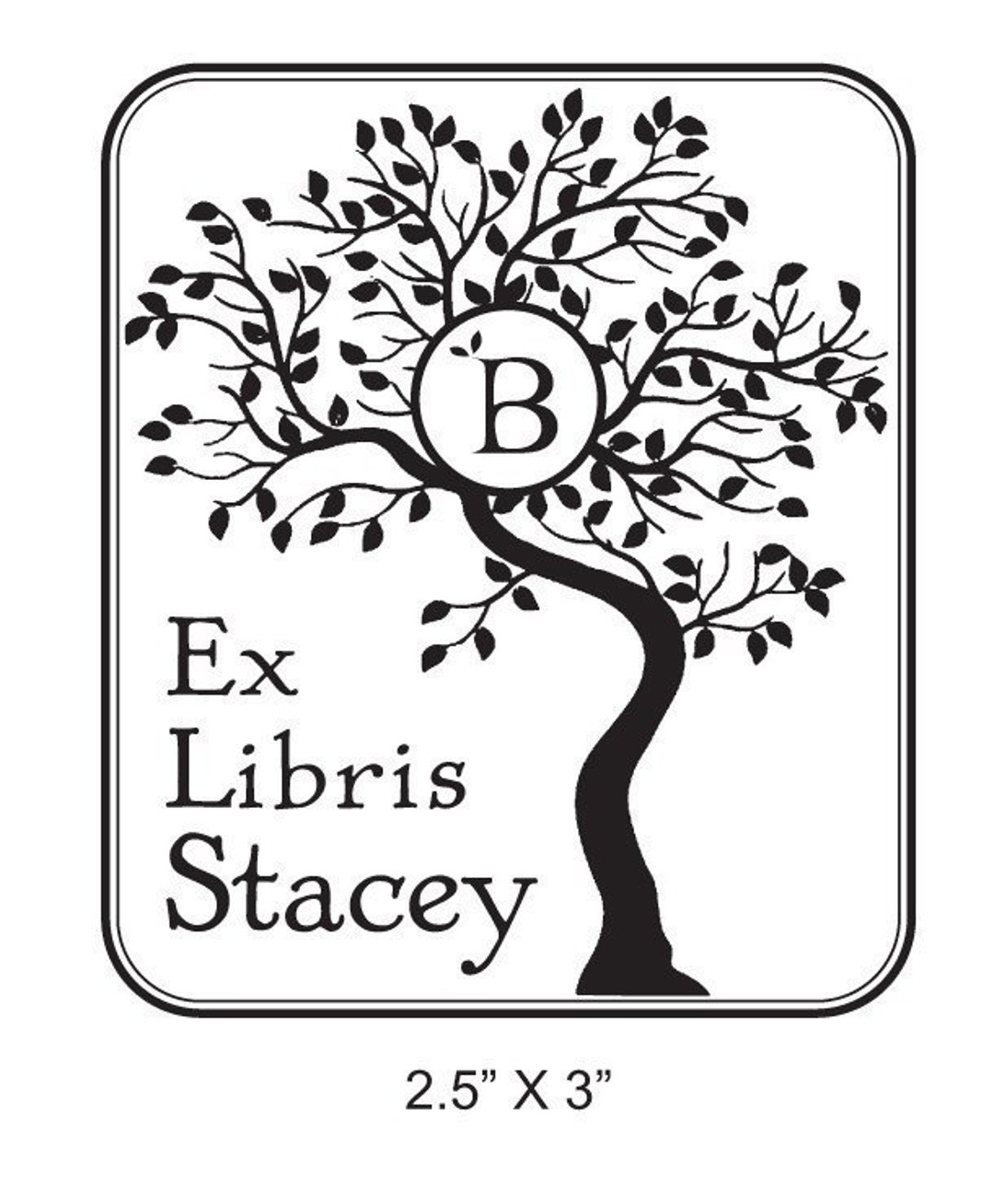 Ex Library Stamp Personalized Ex Libris Library Rubber Stamp Monogramtree D17 - Etsy