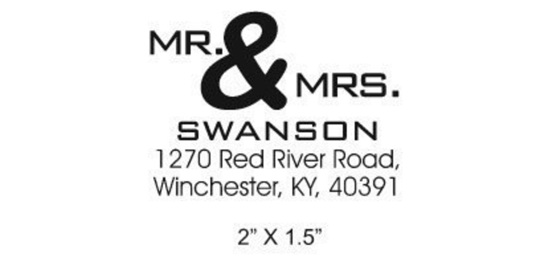 Custom Return Address Mr. and Mrs. Rubber Stamp AD20 Etsy