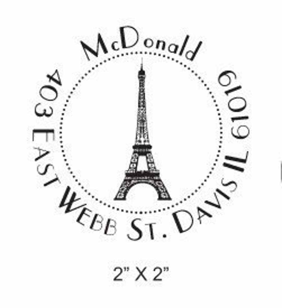 Custom Return Address Paris Eiffel Tower Rubber Stamp AD58 Etsy