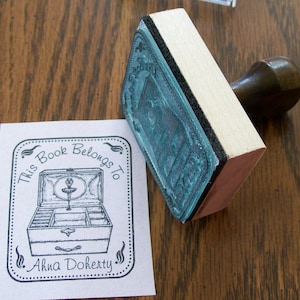Ballerina Music Box Jewelry Box Personalizzato Ex Libris Library Timbro di gomma B28