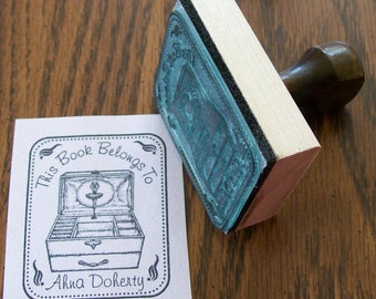 Ballerina Music Box Jewelry Box Personalized Ex Libris Library Stamp Rubber Stamp B28