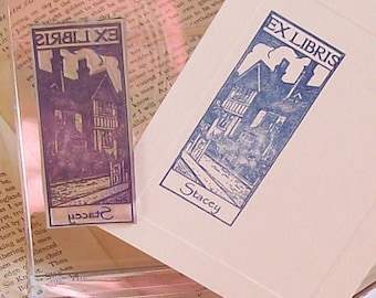Custom Ex Libris Estate Home Bookplate Stamp A21