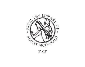 Jester Reading Personalized Ex Libris Library Stamp Rubber Stamp M07