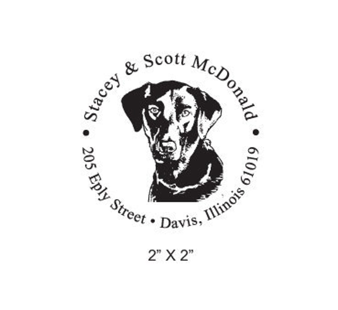 Black Lab Address Signs Black Lab Dog Round Custom Return Address Stamp AD199 - Etsy