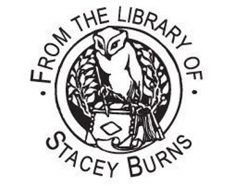 Personalized Ex Libris Bookplate Owl Rubber Stamp B23