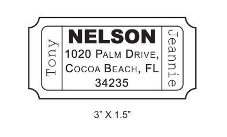 Custom Ticket Return Address Rubber Stamp AD47 image 1