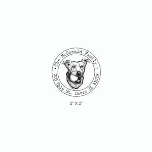 Aangepaste retouradresstempel hondportret: retriever met bal AD370