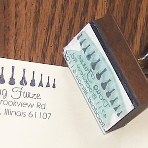 Custom Guitar Return Address Rubber Stamp with Your Name or Message AD10