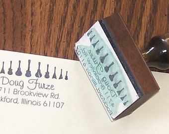 Custom Guitar Return Address Rubber Stamp with Your Name or Message AD10