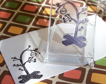 Charlie Brown Style Christmas Tree Rubber Stamp 053