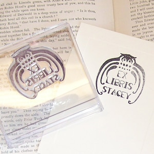 Personalizzato Ex Libris Owl Bookplate Stamp A07
