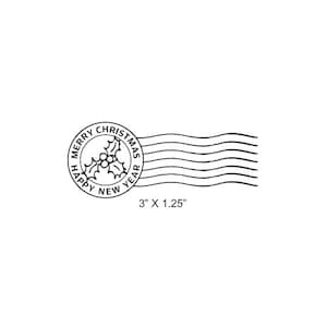 Pieczątka Holly Postmark Mail Art Rubber Stamp 432