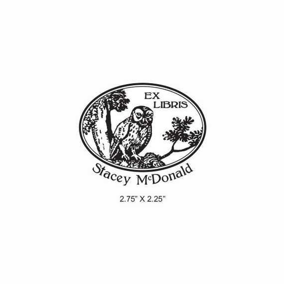 Sello Ex Libris Pluma - Tu Sello Personalizado