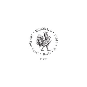 Rooster Custom Return Address Rubber Stamp AD315