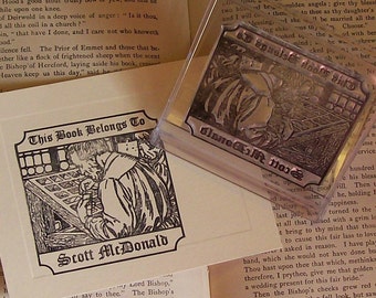 Typesetter Graphic Art Printing Custom Ex Libris Bookplate Stamp A20