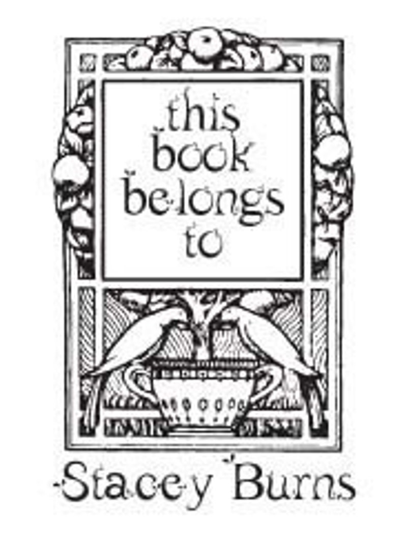 Personalized Topiary Ex Libris Bookplate Rubberstamp B07a image 1