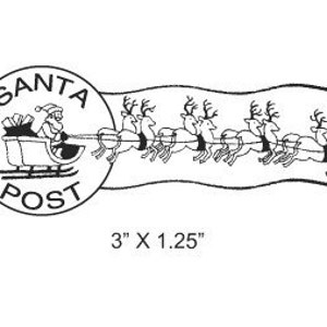 Pieczątka pocztowa z saniami i reniferami Świętego Mikołaja, gumowy stempel pocztowy Mail Art 309