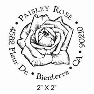 Rose Blossom Custom Return Address Stamp AD54
