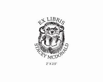 Cute Baby Hedgehog Ex Libris Rubber Stamp O27