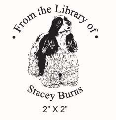 Cocker Spaniel Custom Ex Libris Bookplate Rubber Stamp G08