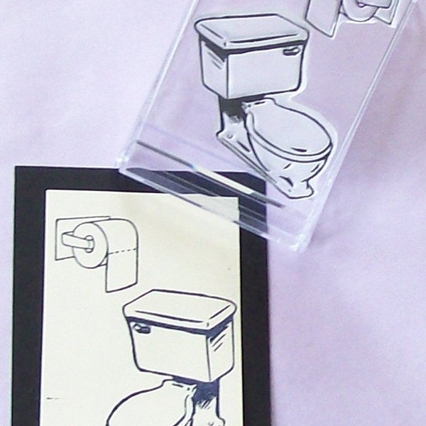 Toilet Rubber Stamp with Bonus Toilet Paper Roll Inchie 126