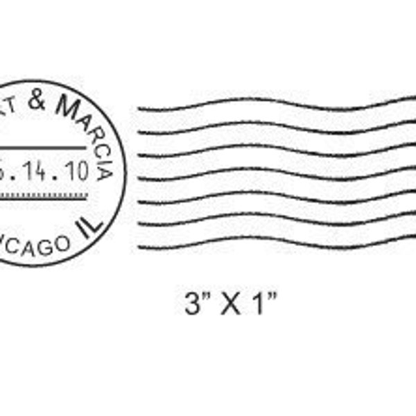 Wedding Postmark Custom Rubber Stamp AD53