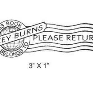 Cancellazione Postale Vintage Personalizzato Ex Libris Rubber Stamp H06