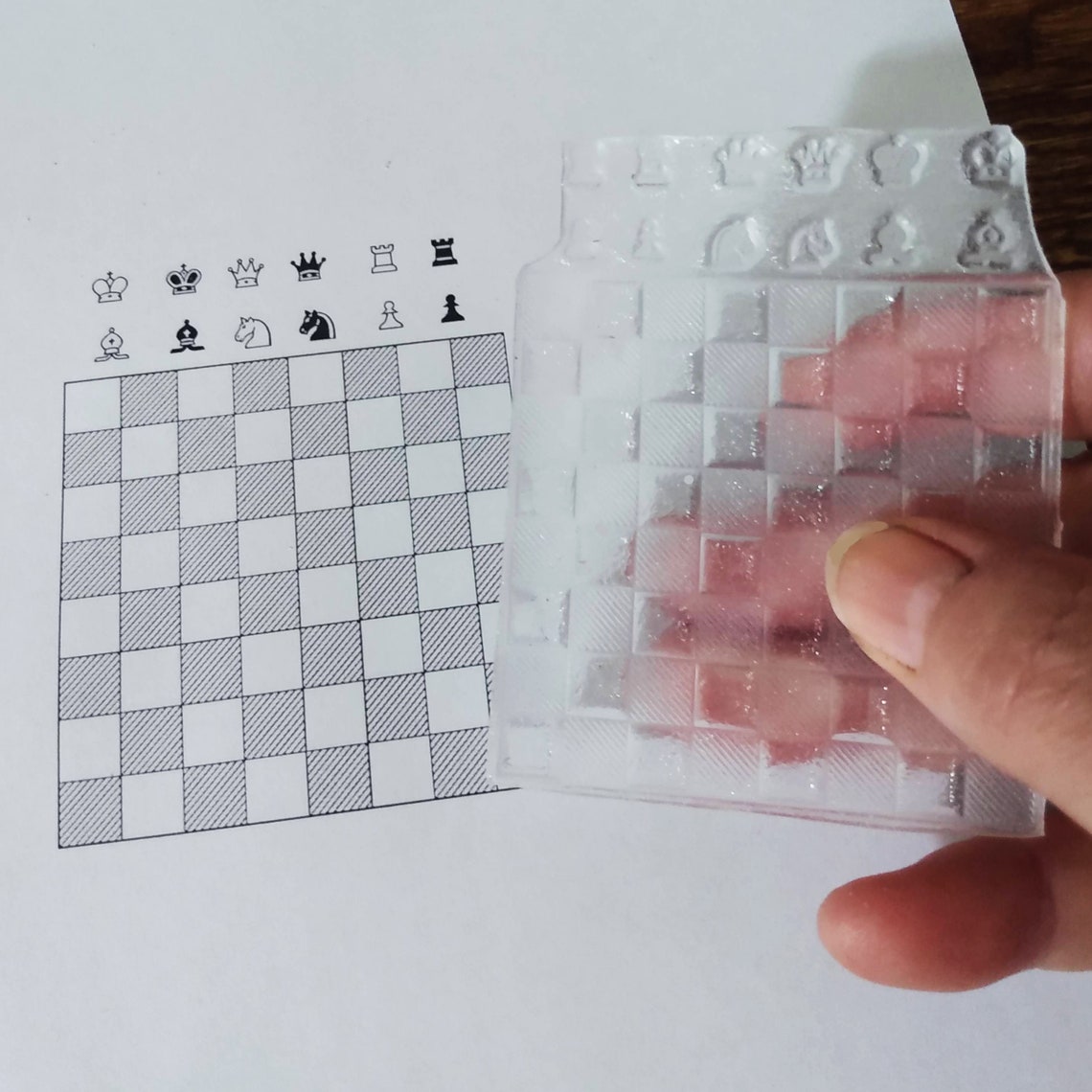 Chess Board and Pieces Rubber Stamp Set 549 Etsy