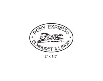 Custom Oval Pony Express  Rubber Stamp AD285