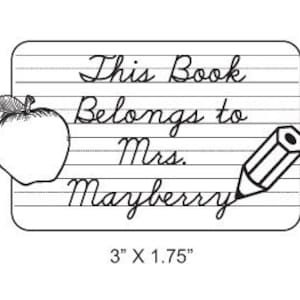 Leraar Ex Libris Cursief Schrijven Gepersonaliseerde Ex-libris Rubber Stamp H26