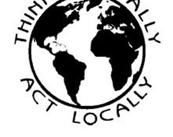 Think Globally Act Locally Rubber Stamp 469