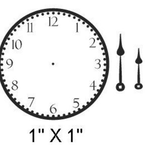 Mini orologio quadrante e lancette Trasparente Cling Timbro di gomma non montato 030