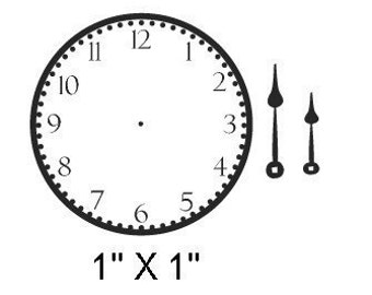 Mini Clock Face and Hands Clear Cling Unmounted Rubber Stamp 030