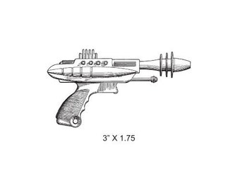 Ray Gun SteamPunk Rubber Stamp