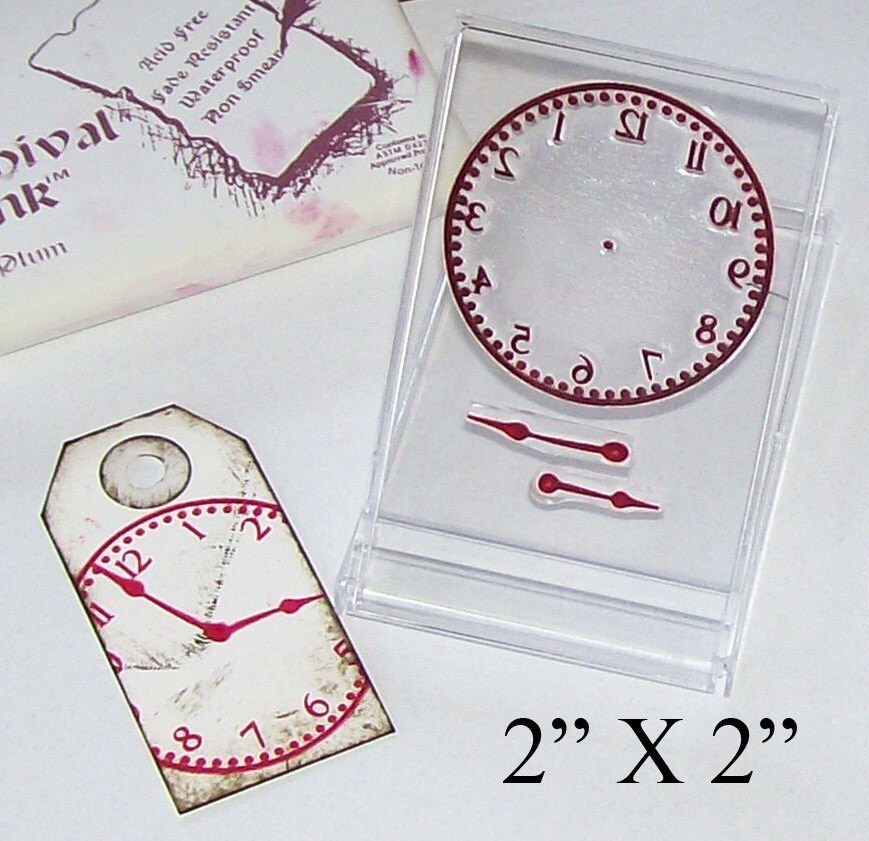 Clock Face and Hands Rubberstamp 029 Etsy