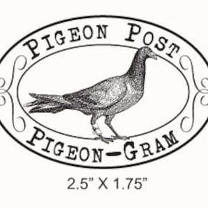 Pigeon Post Pigeon Gram Mail Art Rubber Stamp 268