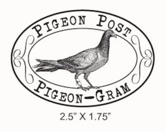 Pigeon Post Pigeon Gram Mail Art Rubber Stamp 268