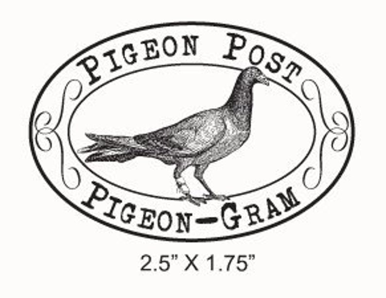 Pigeon Post Pigeon Gram Mail Art Rubber Stamp 268 image 1