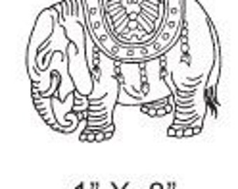 Small Ceremonial Elephant Rubber Stamp 278