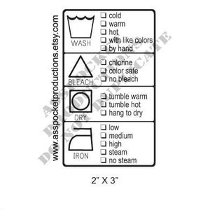 Fabric or Garment Care Label Custom Rubber Stamp For Your Sewing Business