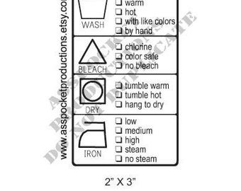 Fabric or Garment Care Label Custom Rubber Stamp For Your Sewing Business